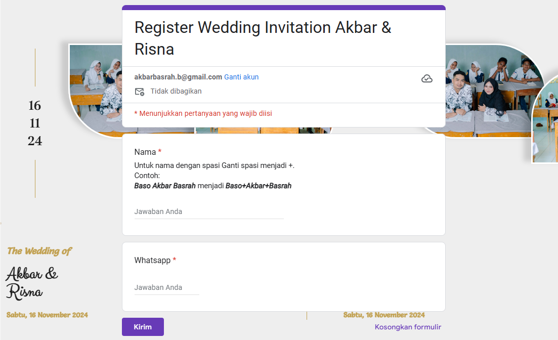 Register Undangan Akbar & Risna